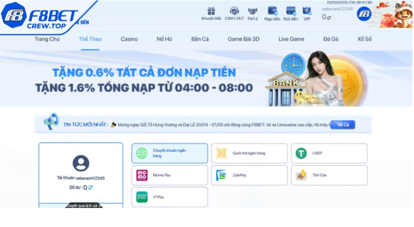 nạp tiền F8bet